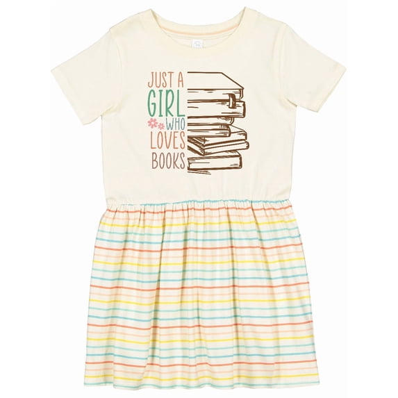 Inktastic Just a Girl Who Loves Books Reading Girls Toddler Dress