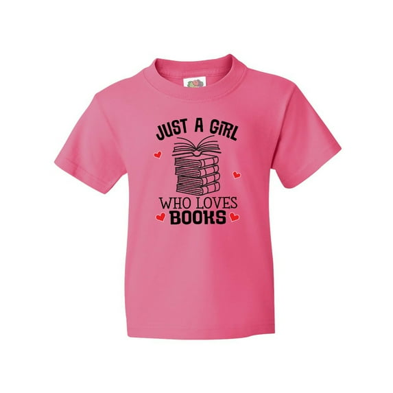 Inktastic Just a Girl Who Loves Books Youth T-Shirt