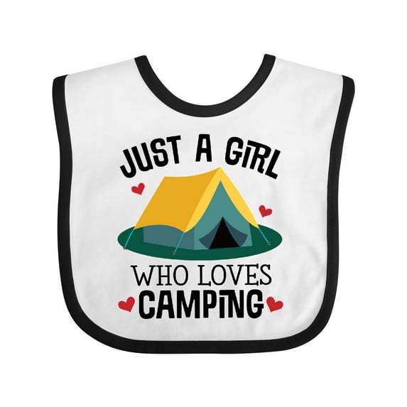 Inktastic Just a Girl Who Loves Camping Girls Baby Bib