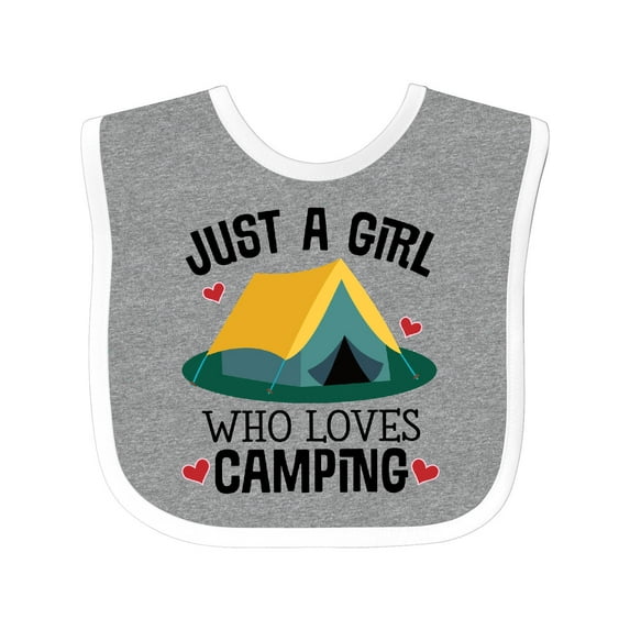 Inktastic Just a Girl Who Loves Camping Girls Baby Bib