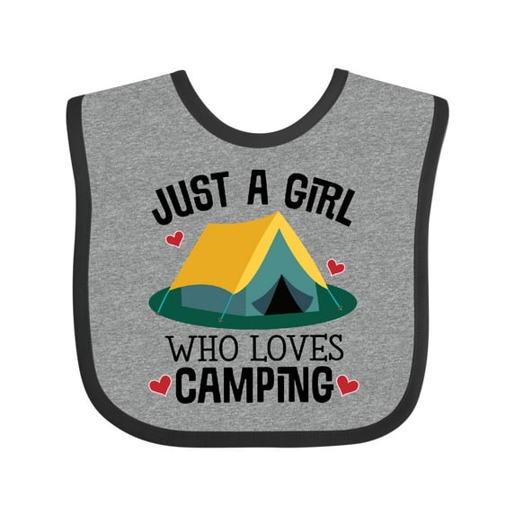 Inktastic Just a Girl Who Loves Camping Girls Baby Bib