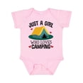 thumbnail image 1 of Inktastic Just a Girl Who Loves Camping Girls Baby Bodysuit, 1 of 5