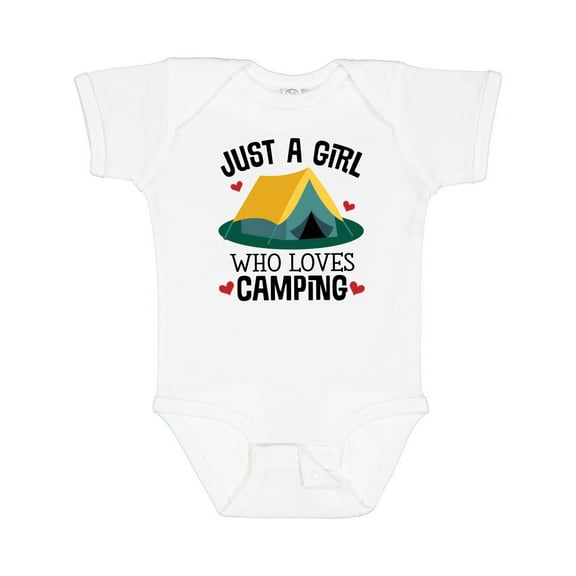 Inktastic Just a Girl Who Loves Camping Girls Baby Bodysuit
