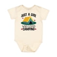 thumbnail image 1 of Inktastic Just a Girl Who Loves Camping Girls Baby Bodysuit, 1 of 5