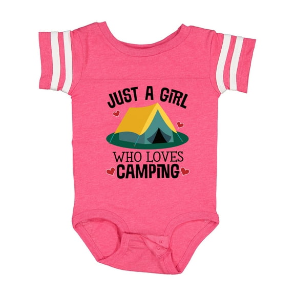 Inktastic Just a Girl Who Loves Camping Girls Baby Bodysuit