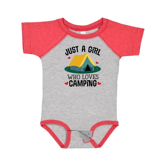 Inktastic Just a Girl Who Loves Camping Girls Baby Bodysuit
