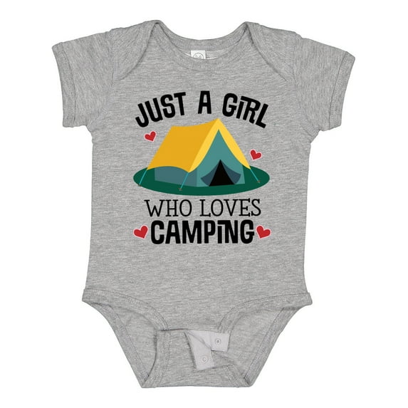 Inktastic Just a Girl Who Loves Camping Girls Baby Bodysuit