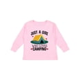 thumbnail image 1 of Inktastic Just a Girl Who Loves Camping Girls Long Sleeve Toddler T-Shirt, 1 of 5