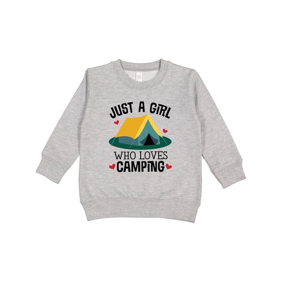 Inktastic Just a Girl Who Loves Camping Toddler Sweatshirt