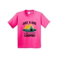 thumbnail image 1 of Inktastic Just a Girl Who Loves Camping Youth T-Shirt, 1 of 5