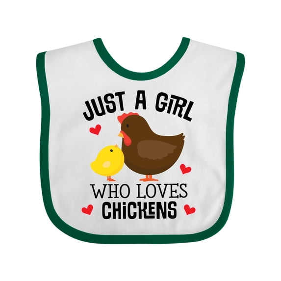 Inktastic Just a Girl Who Loves Chickens Girls Baby Bib