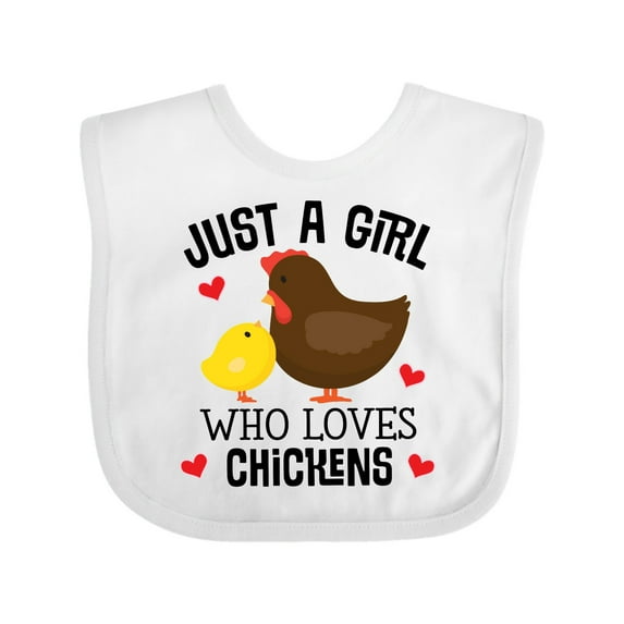 Inktastic Just a Girl Who Loves Chickens Girls Baby Bib