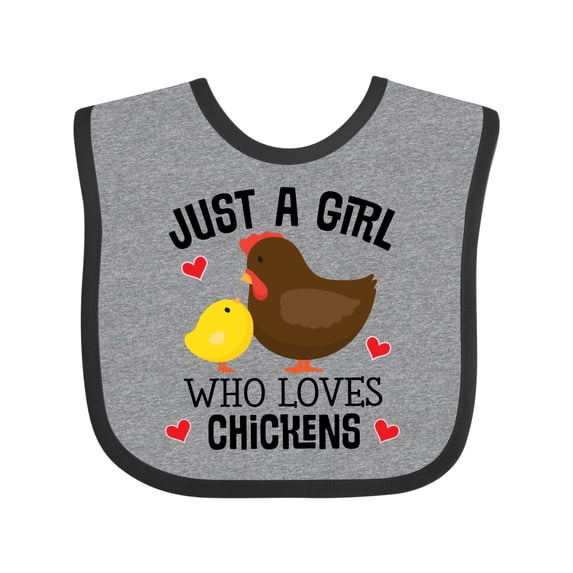 Inktastic Just a Girl Who Loves Chickens Girls Baby Bib