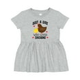 thumbnail image 1 of Inktastic Just a Girl Who Loves Chickens Girls Baby Dress, 1 of 5