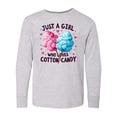 thumbnail image 1 of Inktastic Just a Girl Who Loves Cotton Candy Long Sleeve Youth T-Shirt, 1 of 5