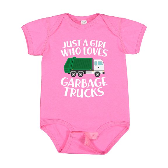 Inktastic Just a Girl Who Loves Garbage Trucks Girls Baby Bodysuit