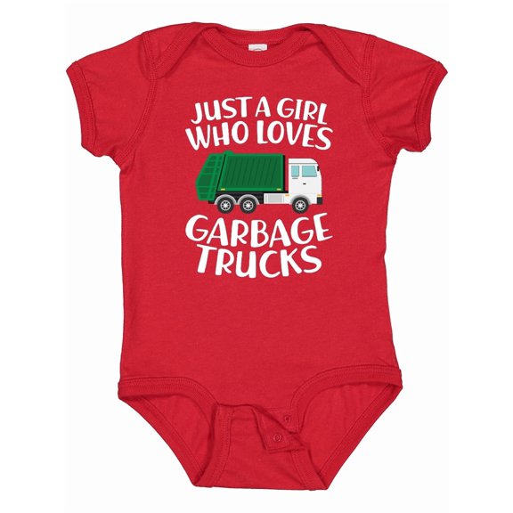 Inktastic Just a Girl Who Loves Garbage Trucks Girls Baby Bodysuit