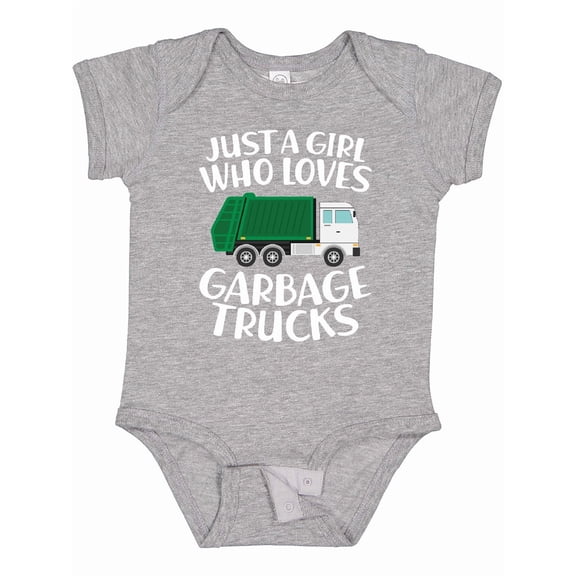 Inktastic Just a Girl Who Loves Garbage Trucks Girls Baby Bodysuit