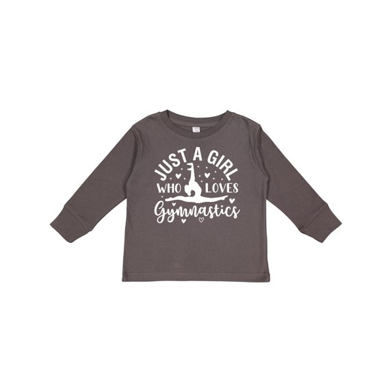 Inktastic Just a Girl Who Loves Gymnastics Girls Long Sleeve Toddler T-Shirt
