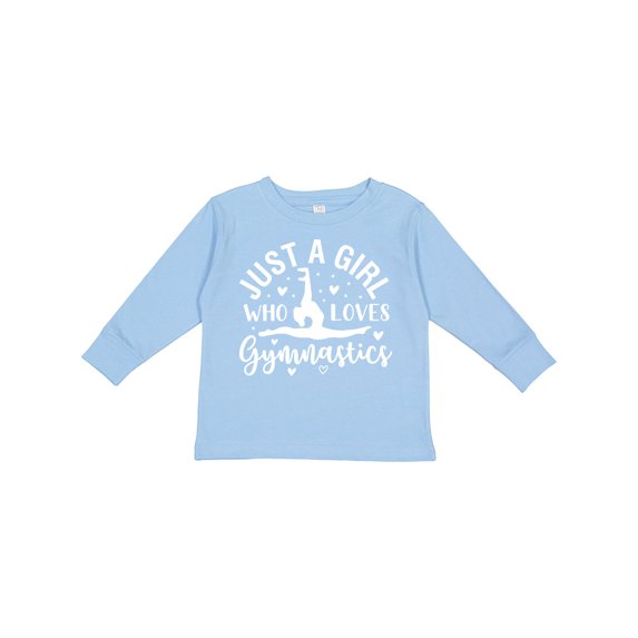 Inktastic Just a Girl Who Loves Gymnastics Girls Long Sleeve Toddler T-Shirt