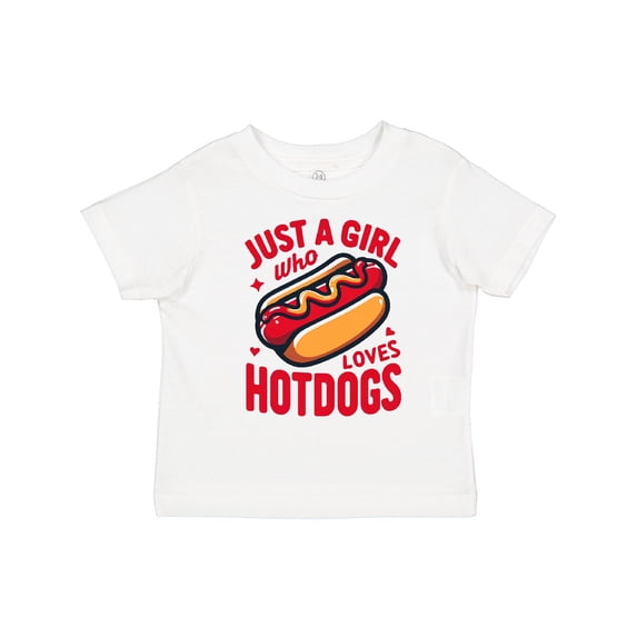 Inktastic Just a Girl Who Loves Hot Dogs Girls Toddler T-Shirt