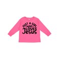 thumbnail image 1 of Inktastic Just a Girl Who Loves Jesus Girls Long Sleeve Toddler T-Shirt, 1 of 5