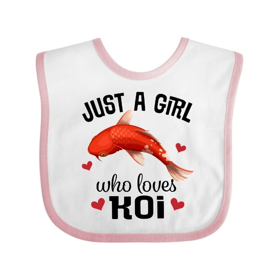 Inktastic Just a Girl Who Loves Koi Fish Girls Baby Bib