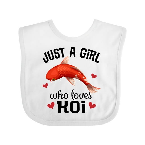 Inktastic Just a Girl Who Loves Koi Fish Girls Baby Bib