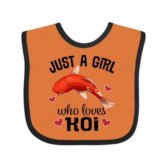 Inktastic Just a Girl Who Loves Koi Fish Girls Baby Bib