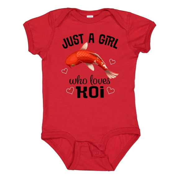 Inktastic Just a Girl Who Loves Koi Fish Girls Baby Bodysuit