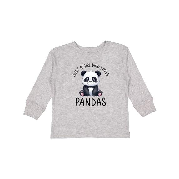 Inktastic Just a Girl Who Loves Pandas Girls Long Sleeve Toddler T-Shirt