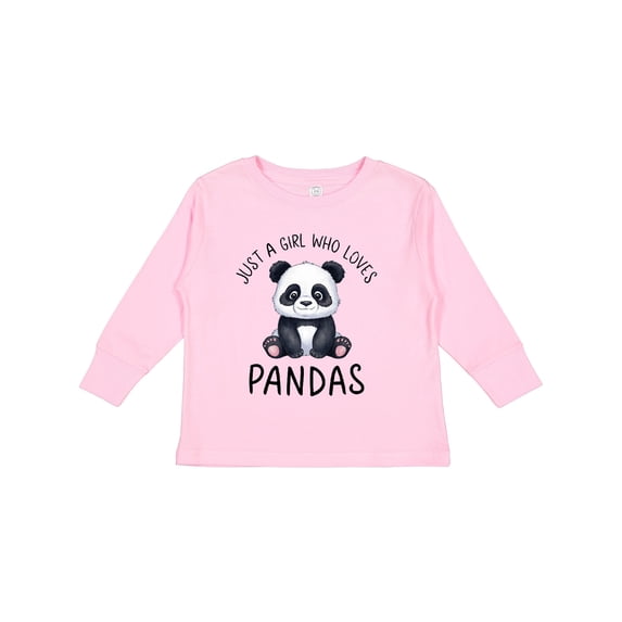 Inktastic Just a Girl Who Loves Pandas Girls Long Sleeve Toddler T-Shirt