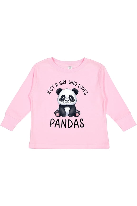 Just a Girl Who Loves Pandas Girls Long Sleeve Toddler T-Shirt
