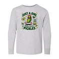 thumbnail image 1 of Inktastic Just a Girl Who Loves Pickles Long Sleeve Youth T-Shirt, 1 of 5