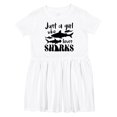 thumbnail image 1 of Inktastic Just a Girl Who Loves Sharks Girls Toddler Dress, 1 of 5