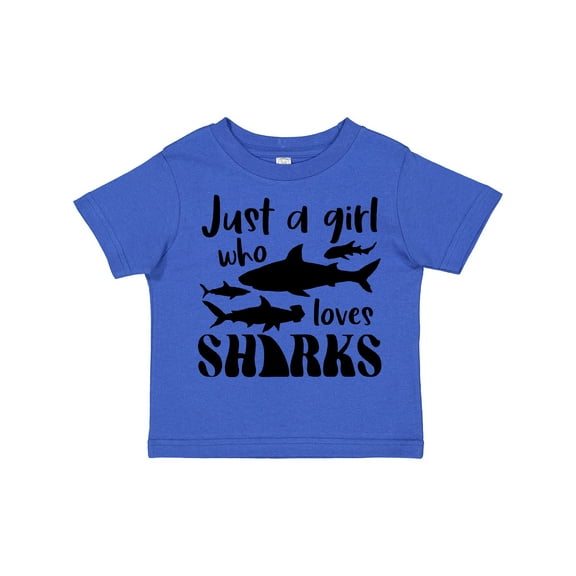 Inktastic Just a Girl Who Loves Sharks Girls Toddler T-Shirt