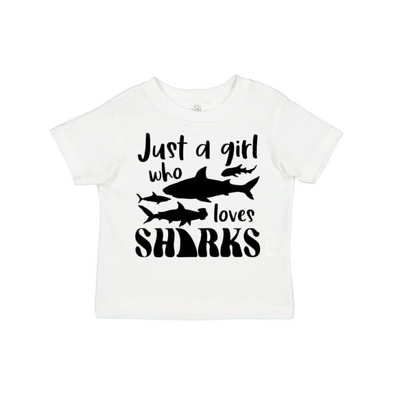Inktastic Just a Girl Who Loves Sharks Girls Toddler T-Shirt