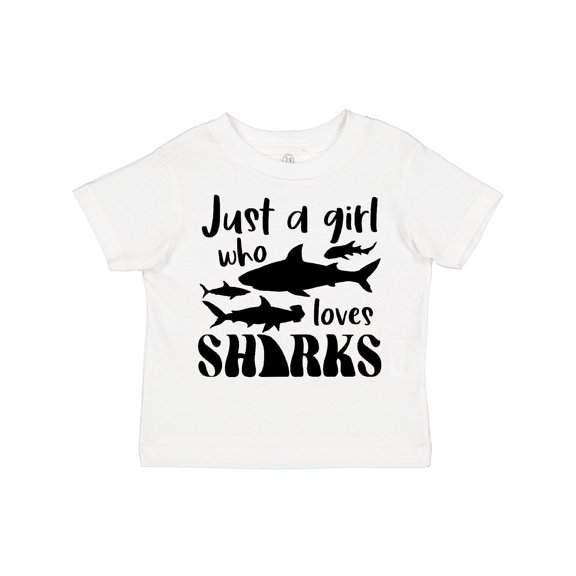 Inktastic Just a Girl Who Loves Sharks Girls Toddler T-Shirt