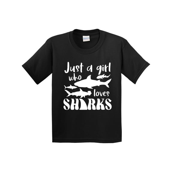 Inktastic Just a Girl Who Loves Sharks Youth T-Shirt