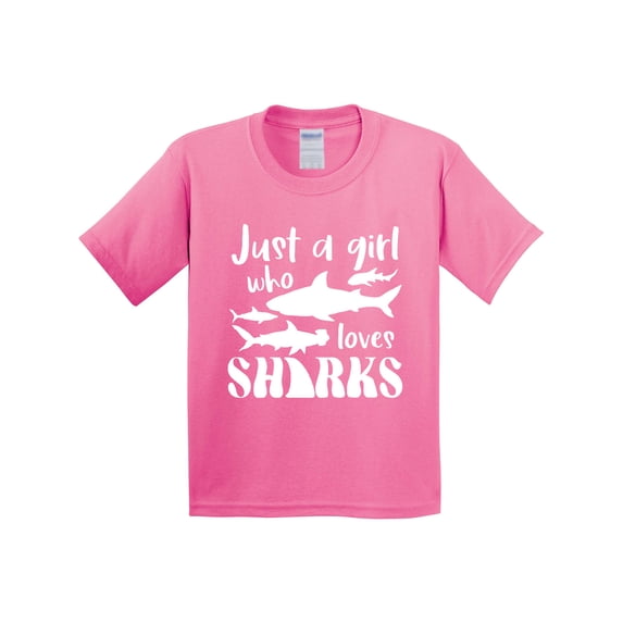 Inktastic Just a Girl Who Loves Sharks Youth T-Shirt