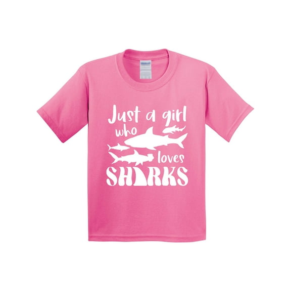 Inktastic Just a Girl Who Loves Sharks Youth T-Shirt