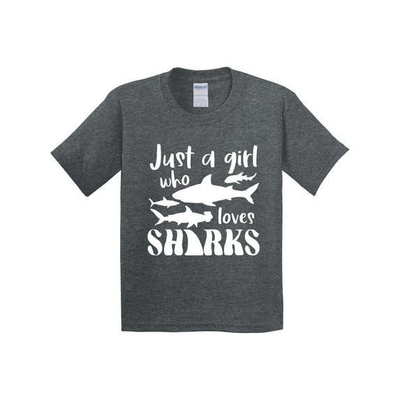 Inktastic Just a Girl Who Loves Sharks Youth T-Shirt