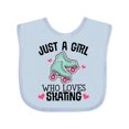 thumbnail image 1 of Inktastic Just a Girl Who Loves Skating Girls Baby Bib, 1 of 4
