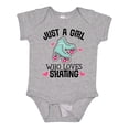 thumbnail image 1 of Inktastic Just a Girl Who Loves Skating Girls Baby Bodysuit, 1 of 5