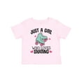 thumbnail image 1 of Inktastic Just a Girl Who Loves Skating Girls Toddler T-Shirt, 1 of 5