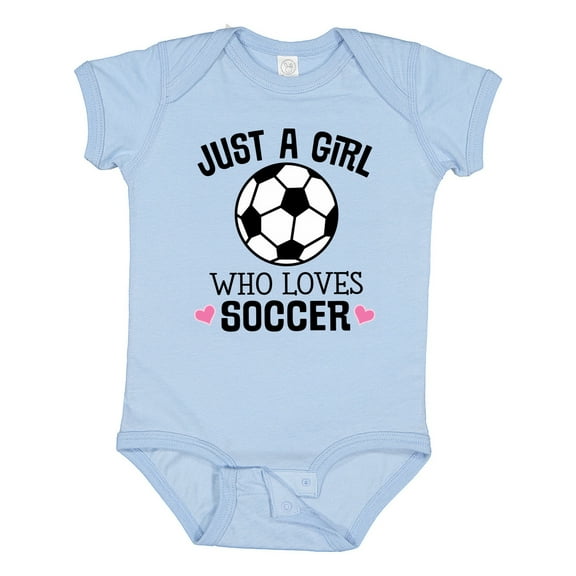 Inktastic Just a Girl Who Loves Soccer Girls Baby Bodysuit