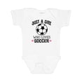thumbnail image 1 of Inktastic Just a Girl Who Loves Soccer Girls Baby Bodysuit, 1 of 5