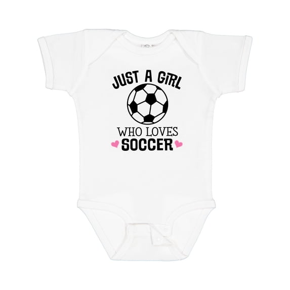 Inktastic Just a Girl Who Loves Soccer Girls Baby Bodysuit