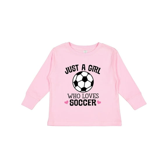Inktastic Just a Girl Who Loves Soccer Girls Long Sleeve Toddler T-Shirt