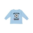 thumbnail image 1 of Inktastic Just a Girl Who Loves Soccer Girls Long Sleeve Toddler T-Shirt, 1 of 5
